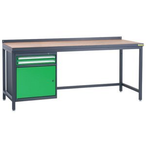 NABBI PSS03D/L2 pracovný stôl grafit / zelená