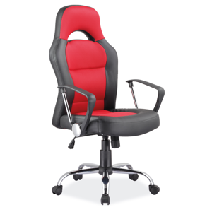 SIGNAL Q-033 kancelárska stolička s podrúčkami červená / čierna