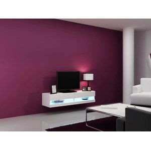 CAMA MEBLE Vigo New 140 tv stolík na stenu biela / biely lesk