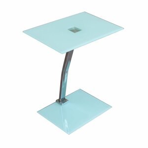 TEMPO KONDELA Pelok sklenený príručný stolík biela