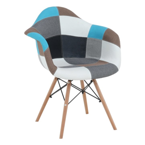 TEMPO KONDELA Kubis Typ 2 New jedálenská stolička vzor patchwork / buk