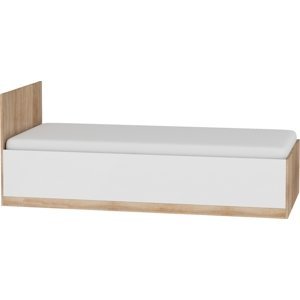 MEBLOCROSS Maximus MXS-19 90 jednolôžková posteľ s roštom sonoma svetlá / biely lesk