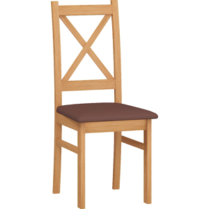 MEBLOCROSS D jedálenská stolička jelša / hnedá ekokoža