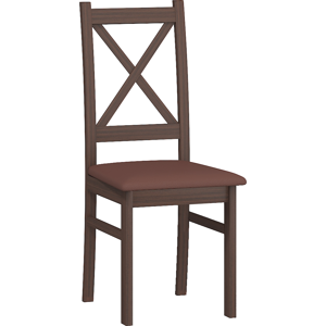 MEBLOCROSS D jedálenská stolička sonoma tmavá / hnedá ekokoža