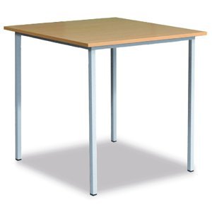 NABBI SJ-01 klubový stôl z uzavretého štvorcového profilu svetlosivá / buk