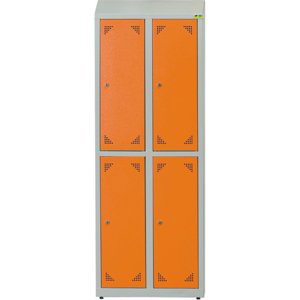 NABBI SKS 300 04 školská šatňová skrinka s vetracími otvormi svetlosivá / oranžová