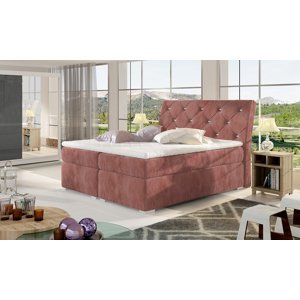 NABBI Beneto 140 čalúnená manželská posteľ s úložným priestorom ružová (Kronos 29)
