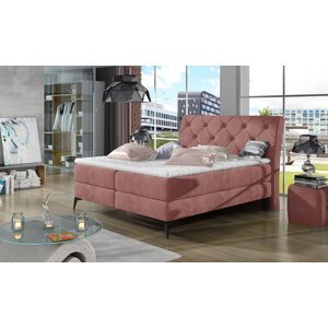 NABBI Lazio 160 čalúnená manželská posteľ s úložným priestorom ružová (Kronos 29)