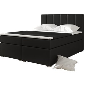NABBI Barmo 180 čalúnená manželská posteľ s úložným priestorom čierna (Soft 11)