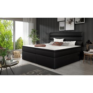 NABBI Spezia 160 čalúnená manželská posteľ s úložným priestorom čierna (Soft 11)