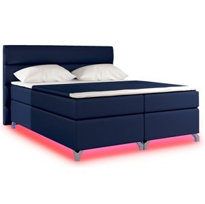 NABBI Avellino 180 čalúnená manželská posteľ s úložným priestorom modrá