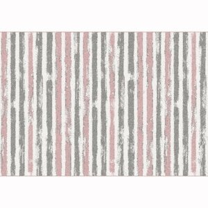 KONDELA Karan koberec 67x120 cm ružová / sivá / biela