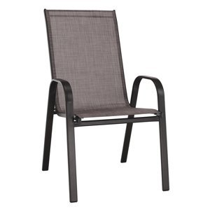 Záhradná stolička Aldera - hnedý melír / hnedá