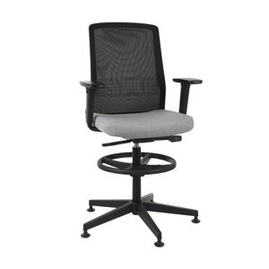 NABBI Cupra BS RB kancelárska stolička s podrúčkami a podnožkou sivá / čierna