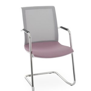 NABBI Libon V WS Arm konferenčná stolička s podrúčkami staroružová / sivá / biela / chróm