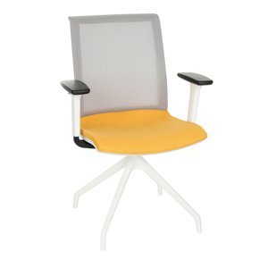 NABBI Libon Cross WS R1 konferenčná stolička s podrúčkami žltá / sivá / biela