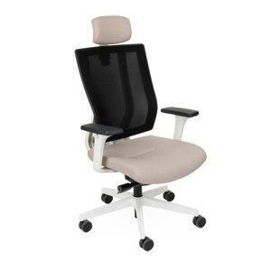 NABBI Mixerot WS HD kancelárska stolička s podrúčkami béžová / čierna / biela