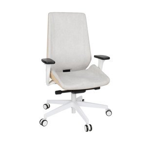 NABBI Munos Wood W kancelárska stolička s podrúčkami svetlosivá / patyna svetlá / biela
