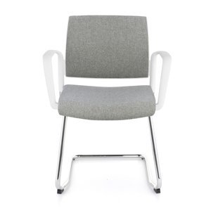 NABBI Steny V Arm konferenčná stolička s podrúčkami sivá / biela / chróm