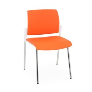 NABBI Steny konferenčná stolička oranžová / biela / chróm
