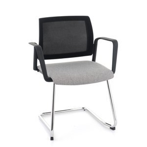 NABBI Steny V Net Arm konferenčná stolička s podrúčkami sivá / čierna / chróm