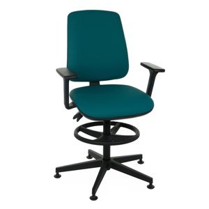 NABBI Sean 3D RB kancelárska stolička s podrúčkami a podnožkou tmavozelená / čierna