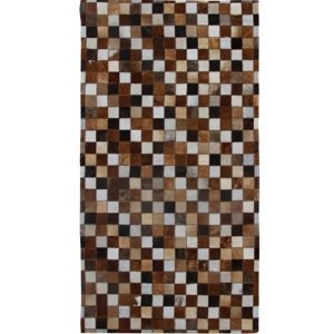 TEMPO KONDELA Typ 3 kožený koberec 200x304 cm vzor patchwork