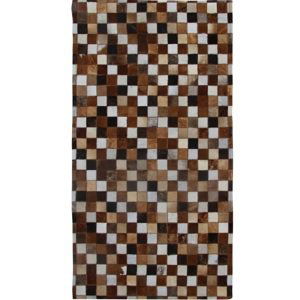 TEMPO KONDELA Typ 3 kožený koberec 144x200 cm vzor patchwork