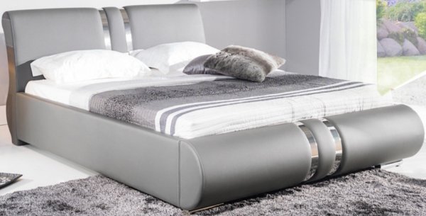 BOG-FRAN Combi 160 čalúnená manželská posteľ šedá
