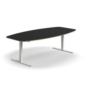 Rokovací stôl AUDREY, 2400x1200 mm, biely rám, tmavošedá