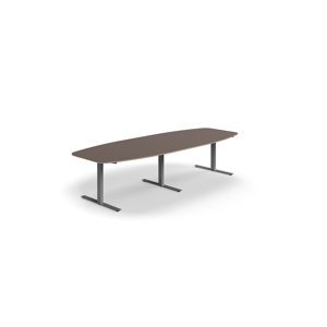 Rokovací stôl AUDREY, 3200x1200 mm, strieborný rám, šedohnedá