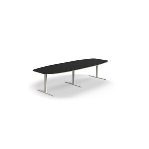 Rokovací stôl AUDREY, 3200x1200 mm, biely rám, tmavošedá
