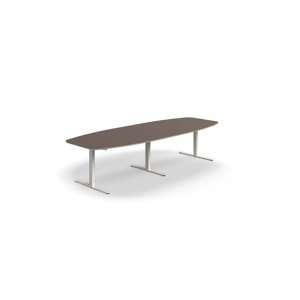 Rokovací stôl AUDREY, 3200x1200 mm, biely rám, šedohnedá