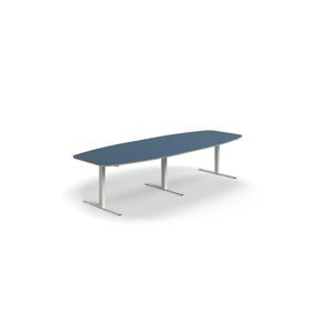 Rokovací stôl AUDREY, 3200x1200 mm, biely rám, šedomodrá