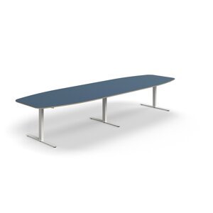 Rokovací stôl AUDREY, 4000x1200 mm, biely rám, šedomodrá