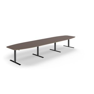 Rokovací stôl AUDREY, 4800x1200 mm, čierny rám, šedohnedá