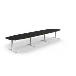 Rokovací stôl AUDREY, 4800x1200 mm, biely rám, tmavošedá