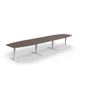 Rokovací stôl AUDREY, 4800x1200 mm, biely rám, šedohnedá