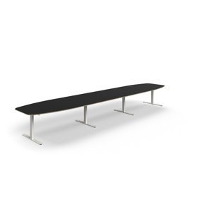 Rokovací stôl AUDREY, 5600x1200 mm, biely rám, tmavošedá