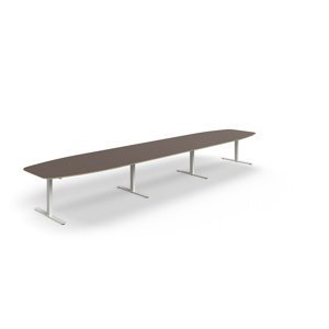 Rokovací stôl AUDREY, 5600x1200 mm, biely rám, šedohnedá