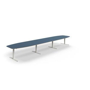 Rokovací stôl AUDREY, 5600x1200 mm, biely rám, šedomodrá