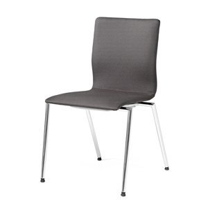 Konferenčná stolička WHISTLER, bez opierok rúk, šedá/chróm