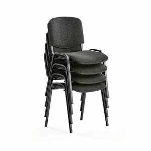 Konferenčná stolička NELSON, 4 ks, šedá, čierna
