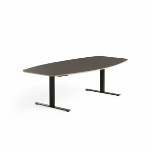 Rokovací stôl AUDREY, 2400x1200 mm, čierny rám, šedohnedá doska