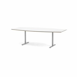 Rokovací stôl SELMA, 2400x1200/800, biela/šedá