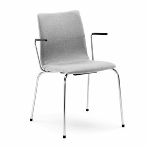Konferenčná stolička OTTAWA, s opierkami rúk, strieborná/chróm