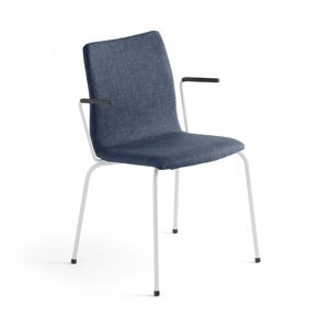 Konferenčná stolička OTTAWA, s opierkami rúk, modrá/biela