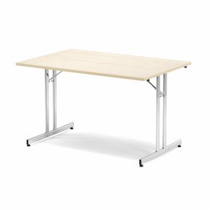Skladací rokovací stôl EMILY, 1200x800 mm, brezový laminát/chróm