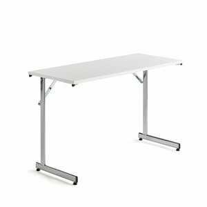Rokovací stôl Claire, 1200x500 mm, biely laminát/chróm