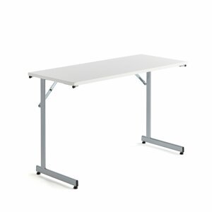 Rokovací stôl Claire, 1200x500 mm, biely laminát/šedá
